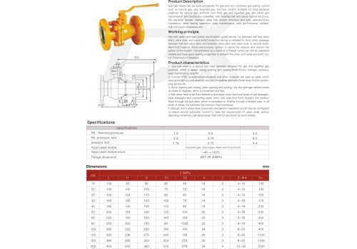 SPECIAL GAS FLANGE BALL VALVE SPECIAL GAS FLANGE BALL VALVE